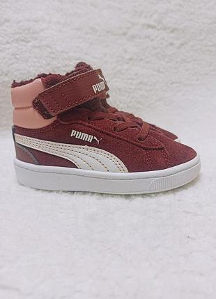 Черевики для дівчинки puma бордові, 22 розмір, 14.5 см устілка