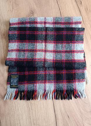 Шотландский шерстяной шарф highland crown (100% lambswool) тартан macpherson.