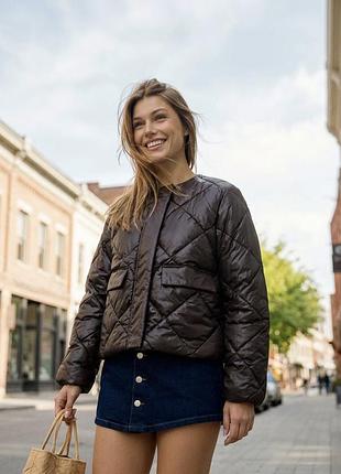 Куртка жіноча sinsay стьобана коричнева xl
