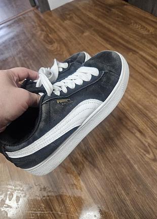 Кросівки puma suede xl чорно-білі замшеві