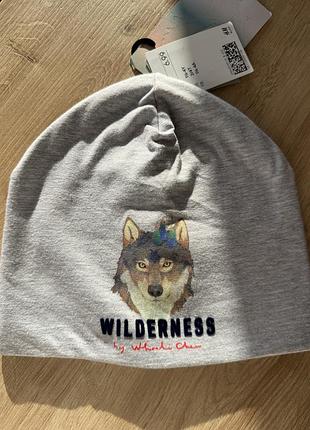 Дитяча демісезонна шапка h&m x whooli chen «вовк / wilderness