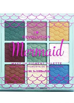 Палетка тіней i heart revolution mermaid, 9 відтінків