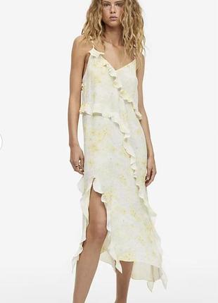 Летнее асимметричное платье на бретельках h&amp;m