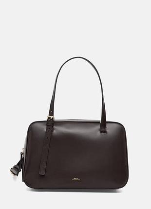 Bowling bag сумка a.p.c. коричнева зі шкіри box