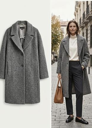 Пальто massimo dutti. пальто з додаванням вовни. пальто из шерсти. вовна. шерсть