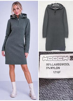 Женское шерстяное платье свитер с капюшоном hooch wool dress sweater, p. xs/s