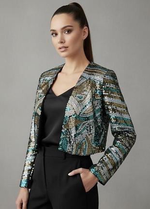 H&m вечірній жіночий жакет болеро в пайєтки