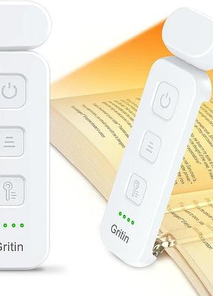 Настольная led лампа для чтения gritin g1313, аккумуляторная, белая, 500 мач, до 80 ч работы