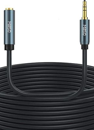 Удлинитель аудиокабеля millso 3,5 мм, 10 м, стерео mini jack, штекер-гнездо, позолоченные контакты