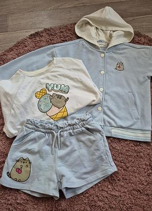 Комплект одягу reserved pusheen (толстовка, футболка, шорти)
