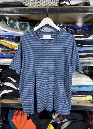 Universal works stripe jersey core tee mens l size