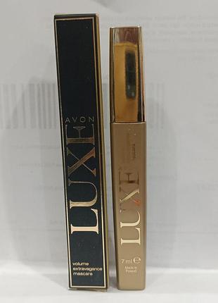 🌸💖 объёмная тушь для ресниц avon luxe volume extravagance mascara, 7 мл уценка по срокам💖🌸