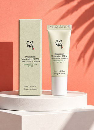 Увлажняющий крем с солнцезащитным фактором beauty of joseon dayscreen moisturizer spf 30 (green tea-ha™ + ceramide, объемом 10 мл).