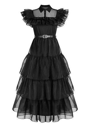 Карнавальна сукня wednesday addams чорна, розмір 150