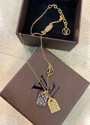 Брендовая подвеска луи виттон/louis vuitton, позолота, посеребрение