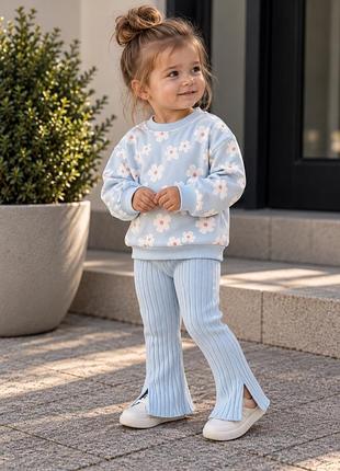 Комплект костюм  для дівчинки primark matalan 92-98 см, 2-3 роки утеплений світшот і штани кльош  бавовна віскоза