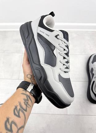 Мужские демисезонные кроссовки bs-x sk8 gray, серые осенние кроссовки