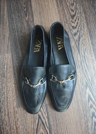 Zara кожаные женские лоферы 3