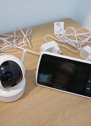 Видеоняня baby monitor sm-650 с большим 5" экраном и поворотной камерой
