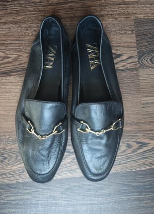 Zara кожаные женские лоферы 6