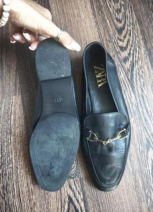 Zara кожаные женские лоферы 7