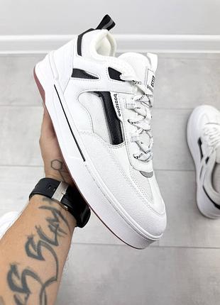 Мужские демисезонные кроссовки bs-x sk8 white, белые осенние кроссовки