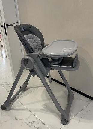 Стільчик для годування chicco polly magic relax 79502.64.00 сірий