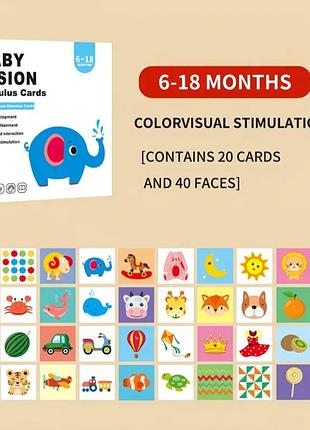 Розвиваючі картки baby vision для візуальної стимуляції 6-18 місяців