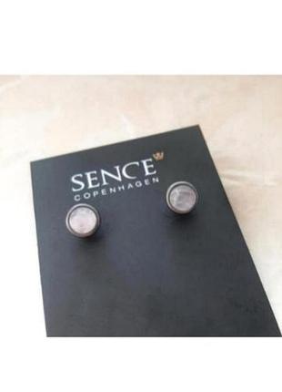 Посрібнені сережки sense cooenhagen.  привезено з австрії вставка кварц