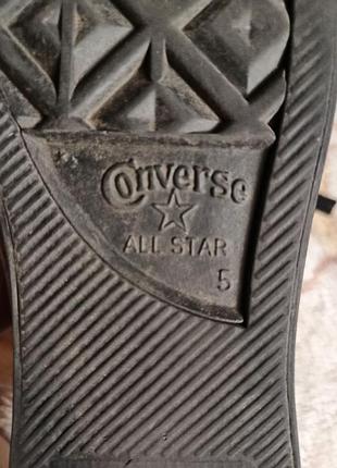 Кеди converse all star високі шкіряні чорні 2