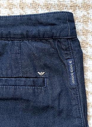 Джинси жіночі armani jeans кюлоти темно-сині укорочені широкі