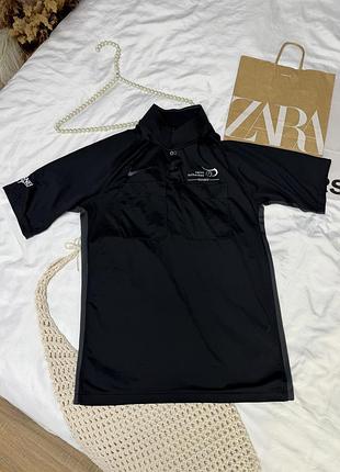 Чорна оригінальна футболка-поло nike dri-fit з кишенями