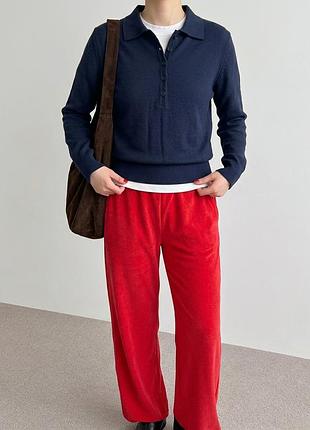 Преміальний вовняний пуловер-поло rabe з 100% вовни woolmark