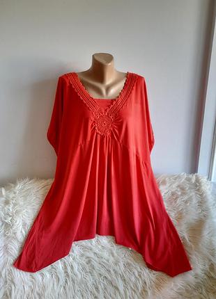 Натуральна подовжена блуза, р. 26-28/6xl