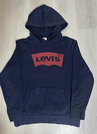Оригінальне худі levi's з логотипом синє розмір xl