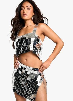 Крутая женская юбка кольчуга от boohoo 🩶