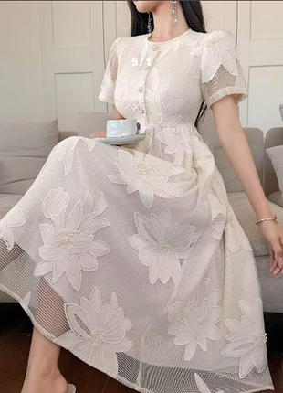 Ажурное миди макси платье 2