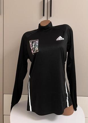 Спортивная черная водолазка спортивный лонгслив adidas с светоотражающими элементами спортивний лонгслив з прорізами на руках