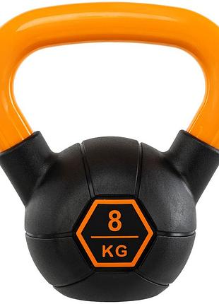 Гиря тренувальна liveup urethane competition kettlebell 8 кг чорно-помаранчева uaze5336-8