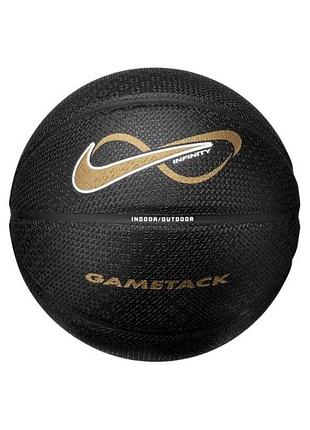 Баскетбольний м'яч nike infinity gametack, розмір 7, чорний/білий/металевий золотий, n.101.4275.088.07