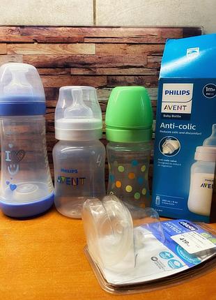 Набір дитячих пляшечок philips avent anti-colic, chicco