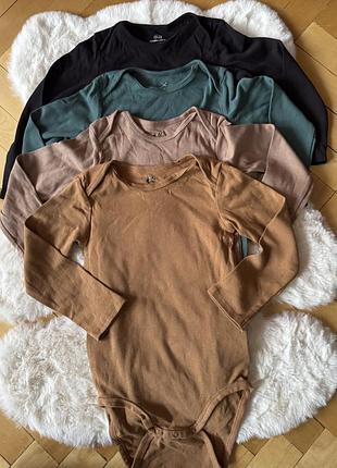 Боді h&m з довгим рукавом, набір