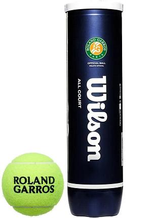 Тенісні м'ячі wilson roland garros all court wrt116400, 4 шт.
