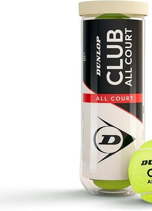 М'ячі для тенісу dunlop club all court 3b dl601334, 3 шт.
