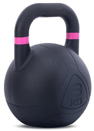Гиря змагальна liveup lp8044-8 чавунна 8 кг чорна