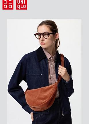Вельветова сумка-бананка uniqlo