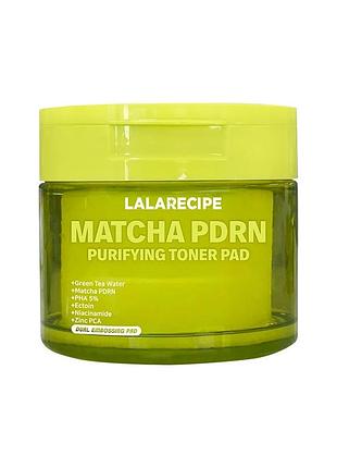 Тоніки для обличчя lalarecipe matcha pdrn purifying toner pad 70 шт.