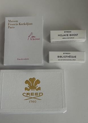 Пробники нішевих парфумів creed, byredo, ex nihilo, maison francis kurkdjian