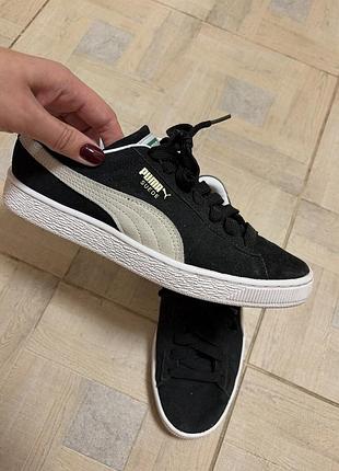 Кеди puma suede чорні із замші