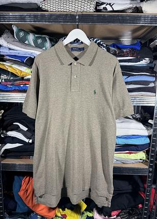 Polo ralph lauren light brown cotton polo t-shirt men’s l size
